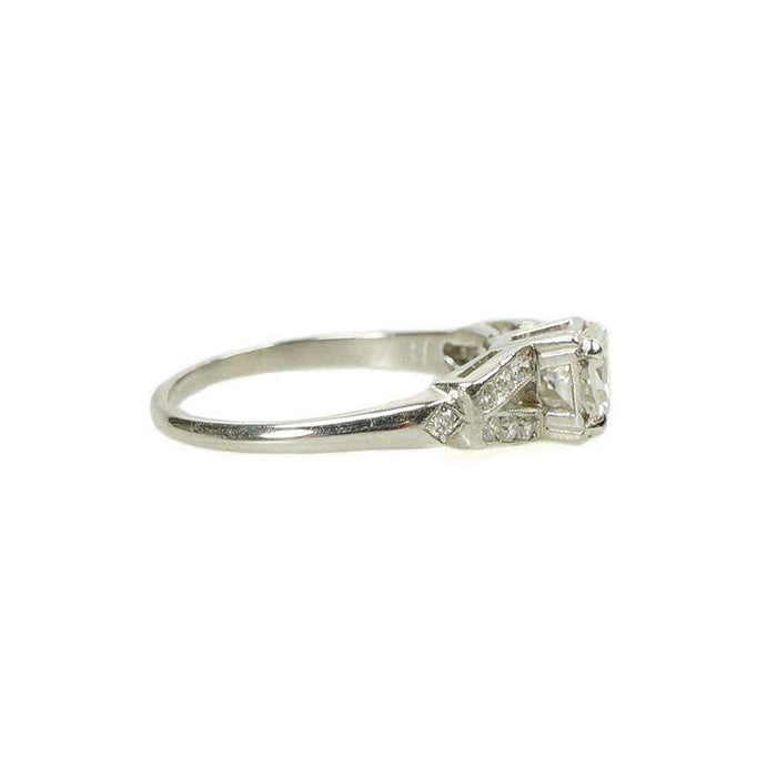Unique Vintage Platinum and Diamond Engagement Ring