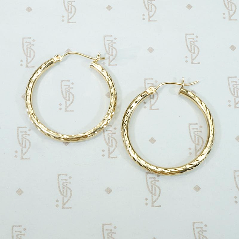 Vintage Gold Hoops with Glittering Facets