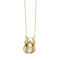 Diamond Eyed Spider Necklace - Gem Set Love