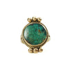 Deep Green Turquoise set Gold Ring from the 1970's