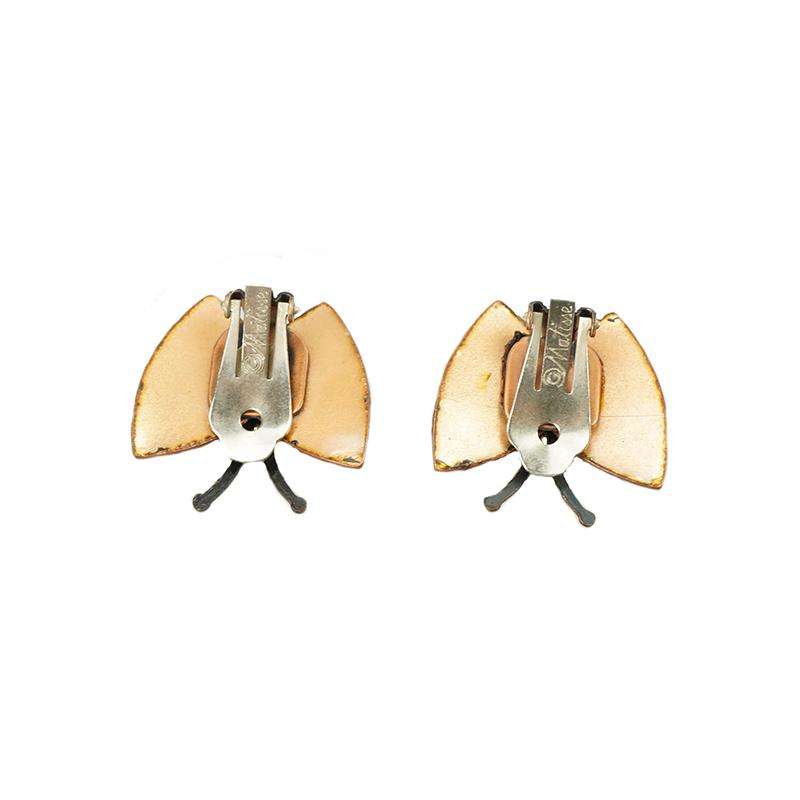 Vintage Matisse Copper and Enamel Butterfly Earrings