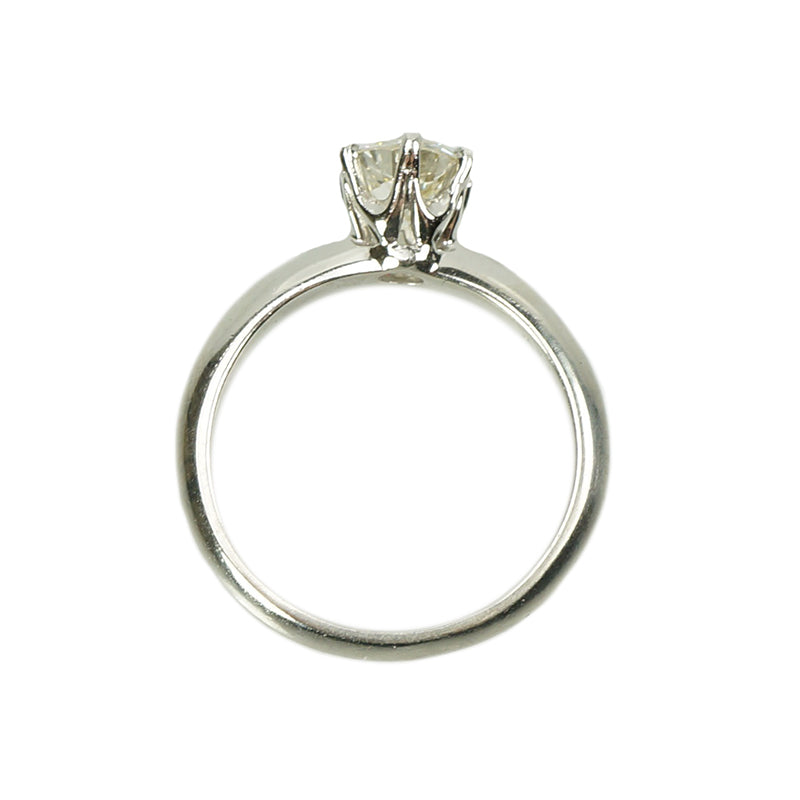 Classicly Beautiful Vintage Platinum Engagement Ring - Gem Set Love