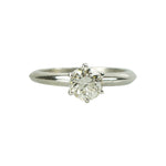 Classicly Beautiful Vintage Platinum Engagement Ring - Gem Set Love