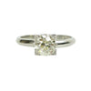 Pale Yellow Old European Cut Platinum Solitaire