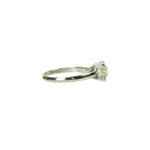 Pale Yellow Old European Cut Platinum Solitaire