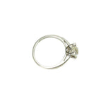 Pale Yellow Old European Cut Platinum Solitaire