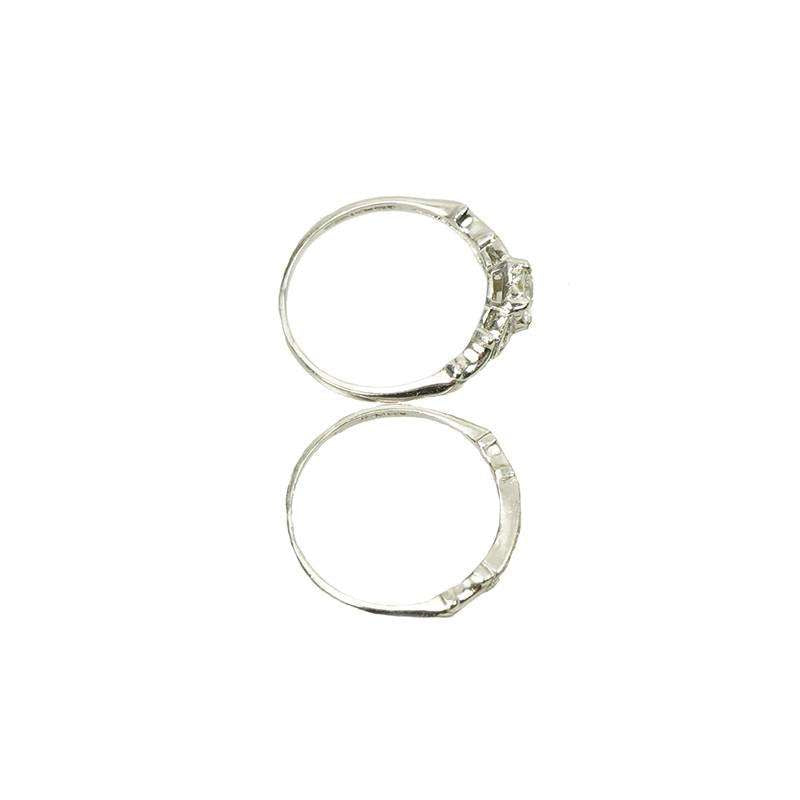 Vintage Platinum and Diamond Wedding Set