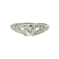 Unique Vintage Platinum and Diamond Engagement Ring