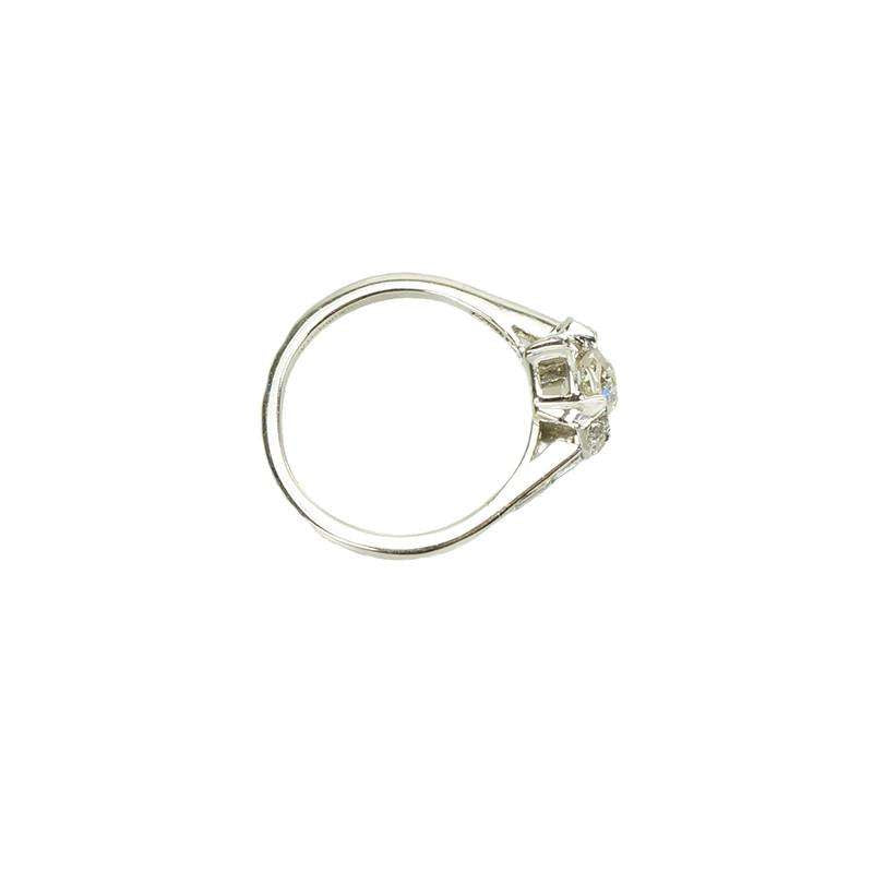 Unique Vintage Platinum and Diamond Engagement Ring