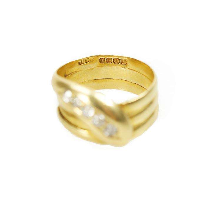 Diamond set Antique Snake Ring