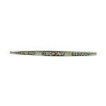 Antique Floral Enameled Sterling Brooch - Gem Set Love