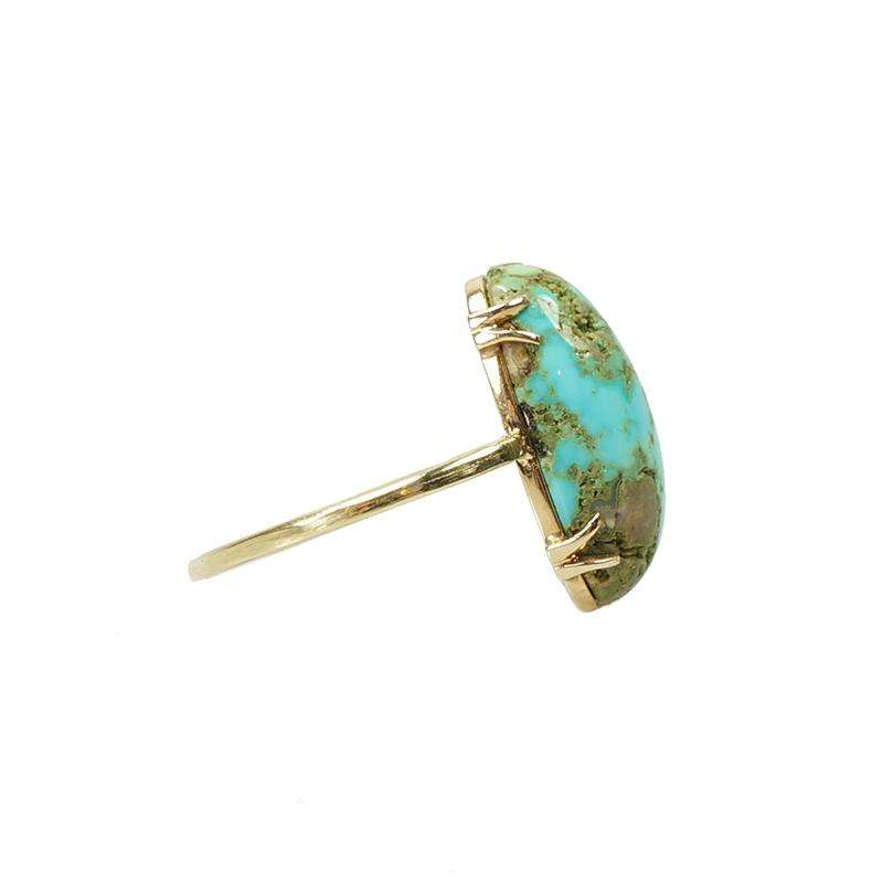 Turquoise and Yellow Gold Vintage Ring