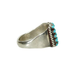 Vintage Zuni Sterling Petit Point Turquoise Ring - Gem Set Love