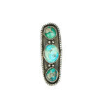 large vintage sterling silver and turquoise ring from the 1960s