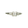 Sweet Classic White Gold 1940's Engagement Ring - Gem Set Love