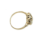 Vintage Victorian Revival Yellow Gold and Diamond Ring with enamel