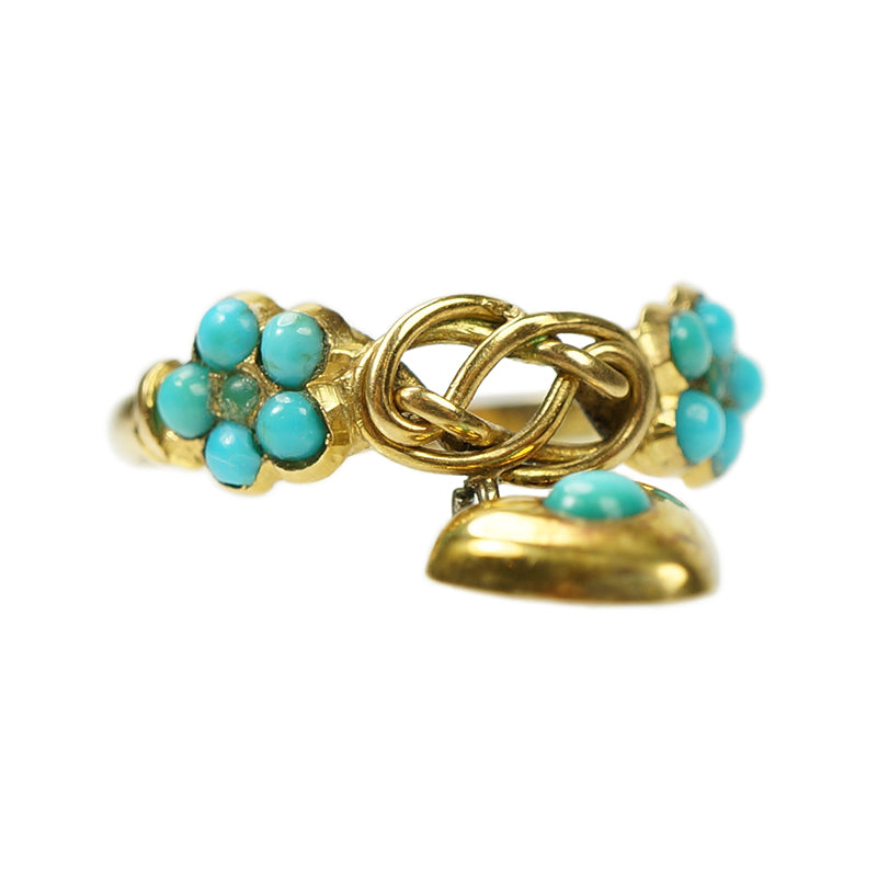 Victorian Turquoise and Gold Love Token Ring
