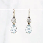 Antique Aquamarine and Diamond Earrings by GSL
