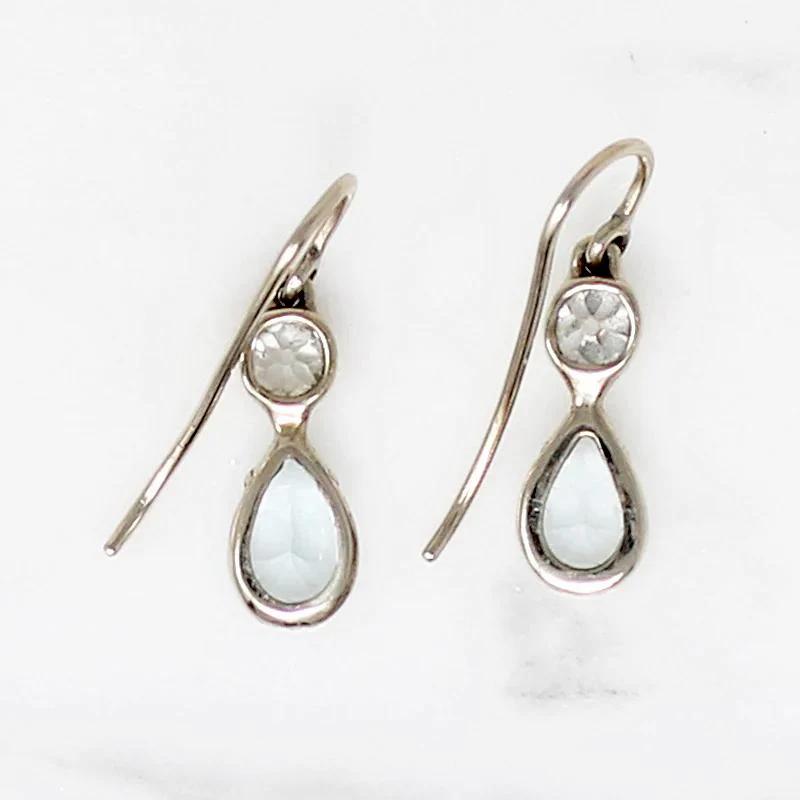 Antique Aquamarine and Diamond Earrings by GSL