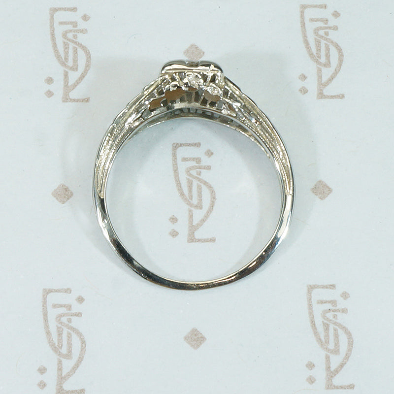 Art Deco White Gold Diamond Engagement Ring