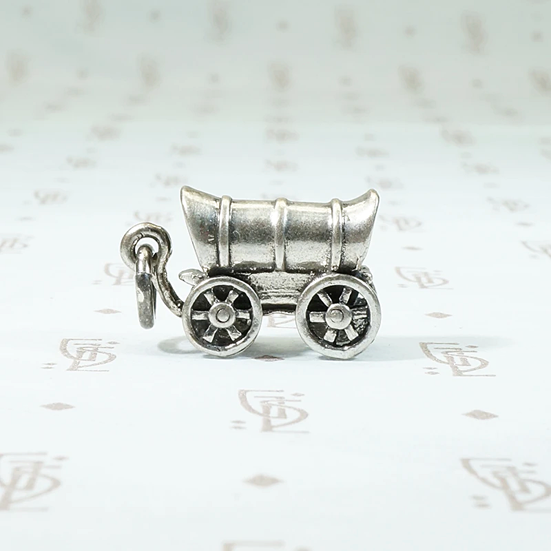 Wee Silver Covered Wagon Charm