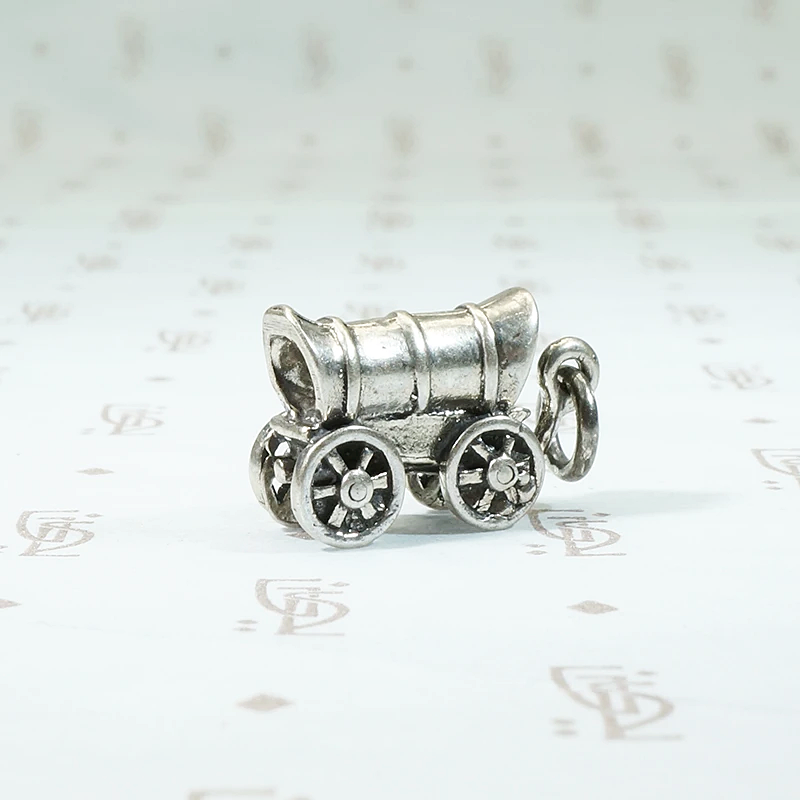 Wee Silver Covered Wagon Charm