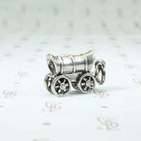 Wee Silver Covered Wagon Charm
