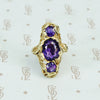 Among the Leaves a Walton and Co Amethyst and Green Gold Ring