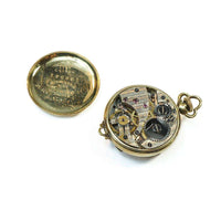 Victorian 14k Diamond and Enamel Pendant Watch