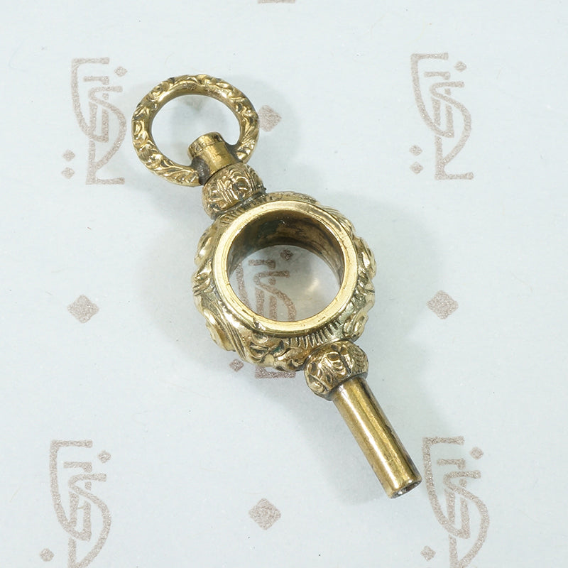georgian gold sheeted tudor rose watch key
