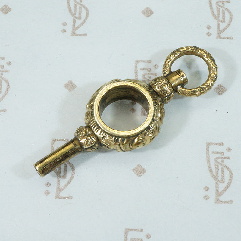 georgian gold sheeted tudor rose watch key