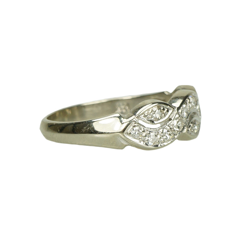 Unique Vintage White Gold Diamond Band