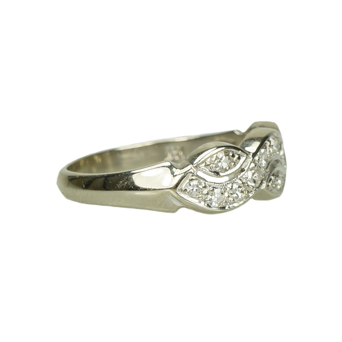Unique Vintage White Gold Diamond Band