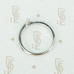 swirly white gold and diamond satelite ring side