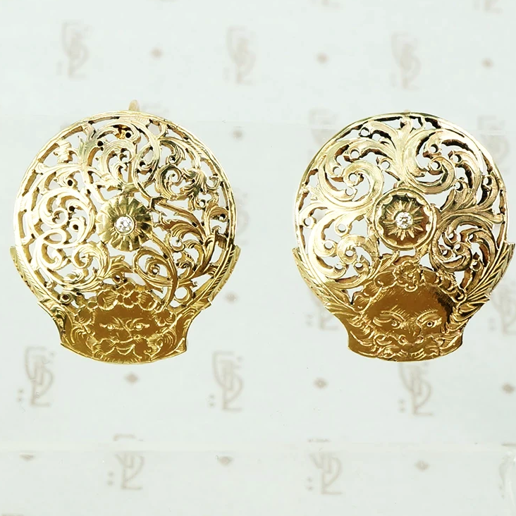 18th century watch cock jewelery earrings