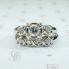pretty 1950's vintage wedding set with oec center doamond and matching band