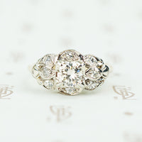 Gorgeous Curvy 1930's Diamond Wedding Set