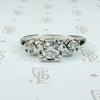 Lovely Vintage 1950's White Gold Wedding Set