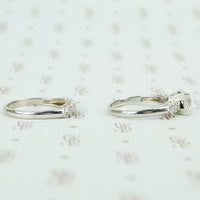 1940's white gold diamond wedding set sides