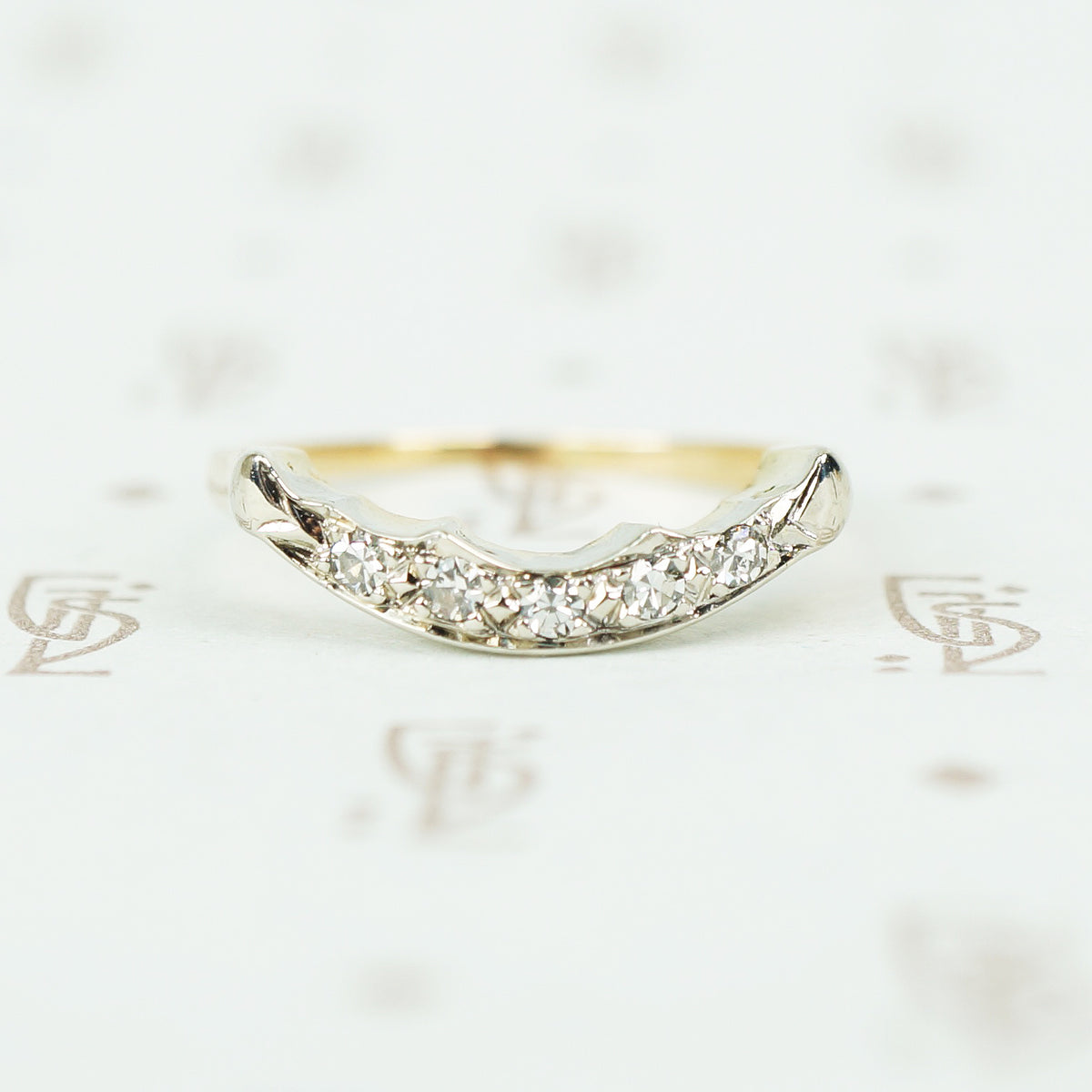 Gorgeous Curvy 1930's Diamond Wedding Set