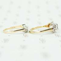 Gorgeous Curvy 1930's Diamond Wedding Set