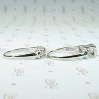 Lovely Vintage 1950's White Gold Wedding Set