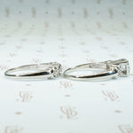 Lovely Vintage 1950's White Gold Wedding Set