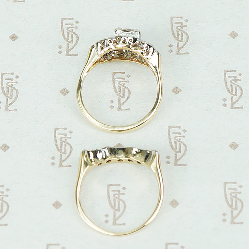 Gorgeous Curvy 1930's Diamond Wedding Set