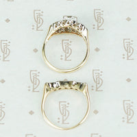 Gorgeous Curvy 1930's Diamond Wedding Set