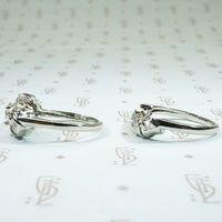 Asymmetrical Beauty Vintage White Gold Wedding Set
