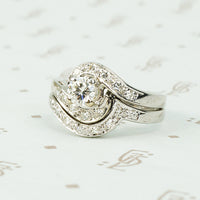Swirly White Gold Nested Wedding Set