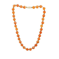 Vintage Carved Carnelian Bead Necklace Double Happiness