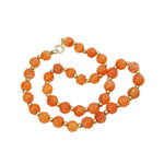 Vintage Carved Carnelian Bead Necklace Double Happiness