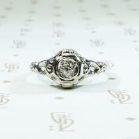 Dreamy Detailed OMC Diamond Solitaire Deco Ring